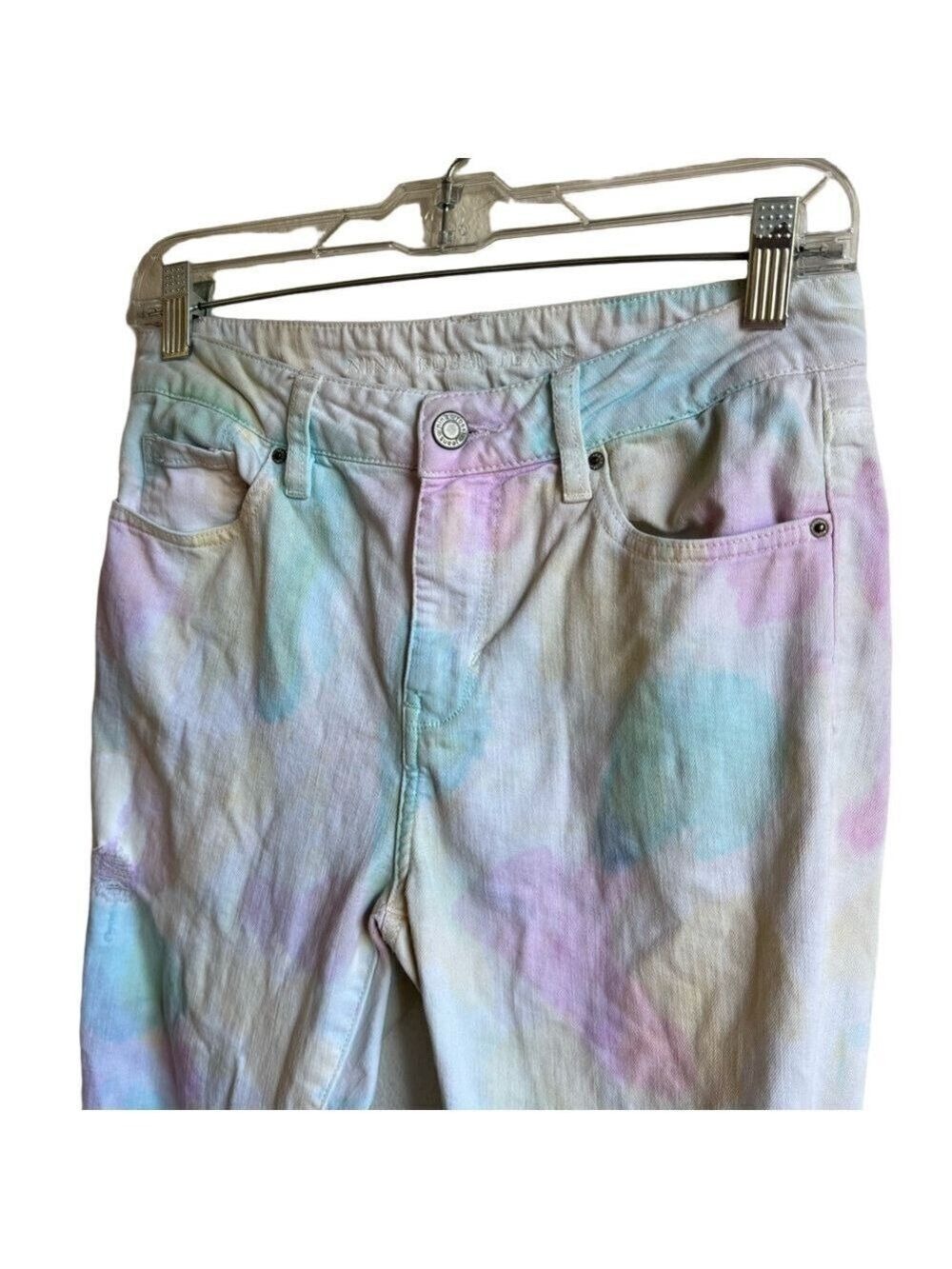 NINA ROSSI Tie Dye High Rise Jeans - Picture 3 of 12